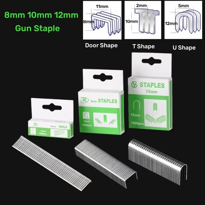 Nail Gun Brad - 1000PC U/T/Door Shaped Staples Brad Nails